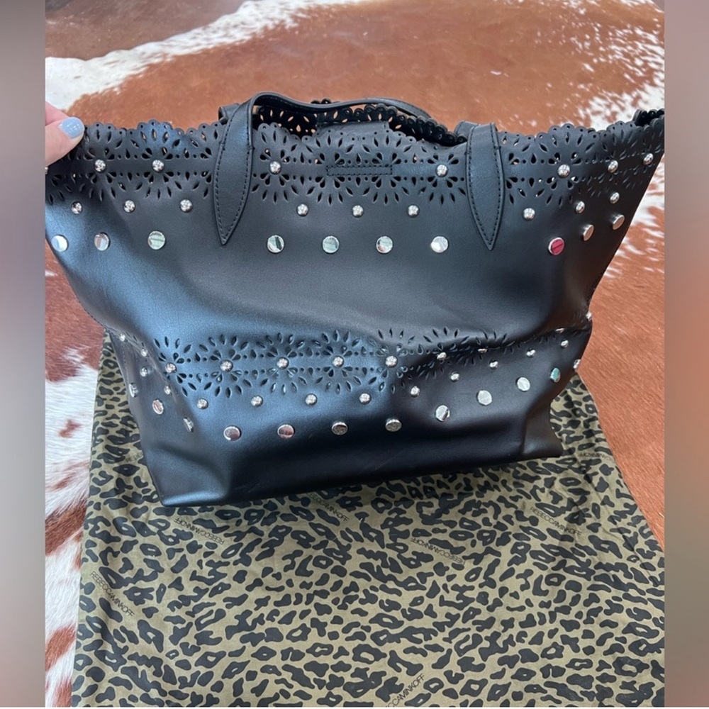 Rebacca Minkoff Leather Cutout  Tote Black